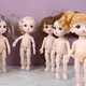 Mini girl cute face 16cm Bjd 1/12 Short Boy Hair Sleeping Pig Naked Body Dress Up Fashion Dolls for