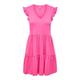 ONLY Damen Kurzes Rüschen Kleid Kurzarm Mini Dress mit V-Ausschnitt aus Baumwolle ONLMAY, Farben:Pink, Größe:L