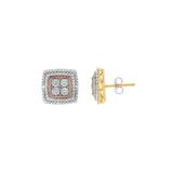 Women's Gold Over Sterling Silver Diamond Accent Earrings by Haus of Brilliance in Yellow White Rose Gold