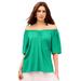 Plus Size Women's Convertible Sweetheart Tee. by Roaman's in Tropical Emerald (Size 22/24)