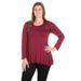 Poised Long Sleeve Swing Plus Size Tunic Top