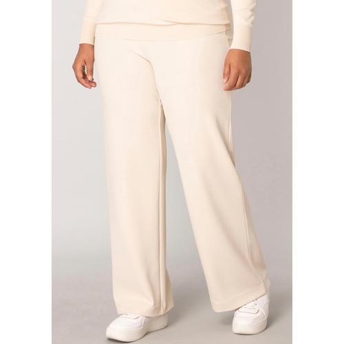 Treggings BASE LEVEL CURVY Gr. 52, Länge 32, beige (light beige) Damen Hosen mit elastischem Bund