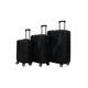 Flex 3pc Hard Shell Suitcase Set - Lightweight Suitcase Set - ABS 3 Piece Luggage Set Includes Cabin & Hold Luggage - Premium Qualiity Trolley - 4 Wheel Suitcase Sets Built in Lock (Full Set, Black)