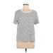 Double Zero Short Sleeve T-Shirt: Black Stripes Tops - Women's Size Large