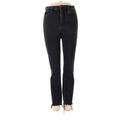 Hidden Jeans Jeans - Mid/Reg Rise Skinny Leg Boyfriend: Black Bottoms - Women's Size 27 - Indigo Wash