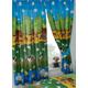 Kids Farmyard Animals Blue Green Yellow Ready Made Pencil Pleat Curtains 66"x54