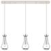 Owego 48.88"W 7 Light Brushed Nickel Linear Pendant w/ Light Smoke Sha