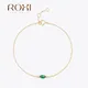 ROGHTS-Bracelets en cristal vert pour femme argent regardé 925 bracelet de fête plaqué or 18