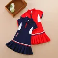 Girl Dress Polo Clothes Cotton Short Sleeves Summer Kids Shirt Tennis Dress Collar Neck Sportswear