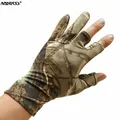 Summer Fingerless Anti-Skid Fishing Cycling Gloves Waterproof Bionic Camouflage Hunting Gloves