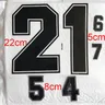 22cm Basketball Eisen auf Patch Brief Fußball Trikot Nummer Kleidung heißen Transfer Aufkleber