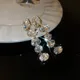 FYUAN Clear Square Crystal Earrings Ladys Long Geometric Drop Earrings for Women Jewelry Gifts