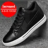 Turnschuhe Mann Aufzug Schuhe Höhe Erhöhen Einlegesohle 10 cm Weiß Schwarz Größere Schuhe Männer Freizeit Mode Leder Sport Plus größe 44