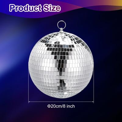 Mirror Ball, 8 Inch Reflective Balls with Hanging Ring for DJ Stage - 8 Inch