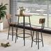 Grondin Mid-Century Modern Round Bar Table Set with 2 Stools and Storage Shelf, Counter Height Dining Set of 3