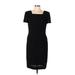 Donna Morgan Casual Dress - DropWaist Square Short sleeves: Black Print Dresses - Women's Size 10