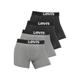 Boxershorts LEVI'S "Men Solid Logo Boxer 4er Pack" Gr. M (5), 4 St., grau (grau, schwarz) Herren Unterhosen Levi's