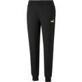 PUMA Damen Sporthose ESS Metallic Pants FL, Größe L in PUMA BLACK-GOLD FOIL