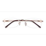 Female s rectangle Golden/Brown Metal Prescription eyeglasses - Eyebuydirect s Rivet