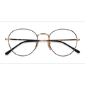 Unisex s round Black Gold Metal Prescription eyeglasses - Eyebuydirect s Ray-Ban RB3582V