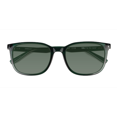 Unisex s square Crystal Green Plastic Prescription sunglasses - Eyebuydirect s Airglow