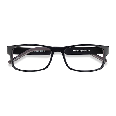 Unisex s rectangle Black Acetate Prescription eyeglasses - Eyebuydirect s Aidan