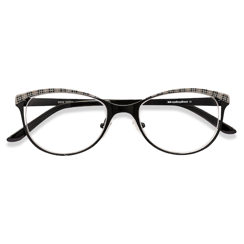 Female s horn Black Gray Metal Prescription eyeglasses - Eyebuydirect s Deco