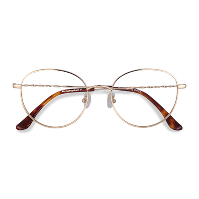 Female s round Golden Metal Prescription eyeglasses - Eyebuydirect s Twirl