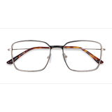 Male s rectangle Black & Silver Metal Prescription eyeglasses - Eyebuydirect s Align