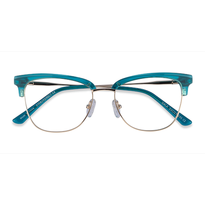 Female s browline Aqua & Gold Acetate, Metal Prescription eyeglasses - Eyebuydirect s Gala