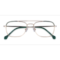 Unisex s aviator Green Gold Acetate,Metal Prescription eyeglasses - Eyebuydirect s Arizona