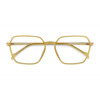 Unisex s geometric Clear Yellow Plastic Prescription eyeglasses - Eyebuydirect s Tatsu