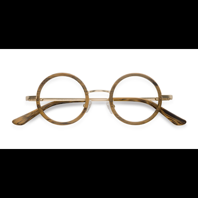 Unisex s round Brown Acetate, Metal Prescription eyeglasses - Eyebuydirect s Roaring