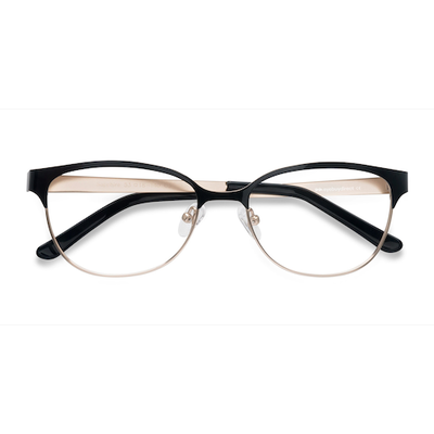 Female s horn Black Golden Metal Prescription eyeglasses - Eyebuydirect s Sapphire