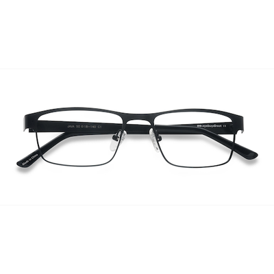Unisex s rectangle Black Metal Prescription eyeglasses - Eyebuydirect s Java