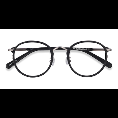 Unisex s round Matte Black Acetate, Metal Prescription eyeglasses - Eyebuydirect s Carnival