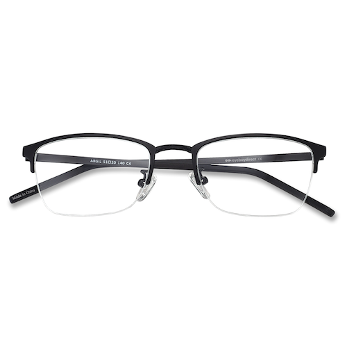 Unisex s rectangle Matte Black Metal Prescription eyeglasses - Eyebuydirect s Argil