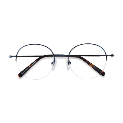 Unisex s round Blue Metal Prescription eyeglasses - Eyebuydirect s Albee