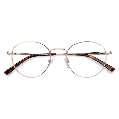 Unisex s round Golden Metal Prescription eyeglasses - Eyebuydirect s Memento