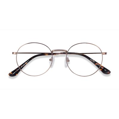 Unisex s round Rose Gold Metal Prescription eyeglasses - Eyebuydirect s Bistro