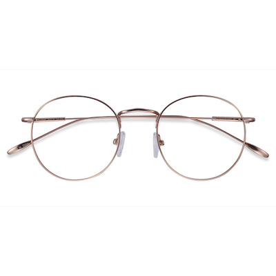 Unisex s round Rose Gold Metal Prescription eyeglasses - Eyebuydirect s Novel