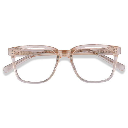 Unisex s rectangle Clear Brown Acetate Prescription eyeglasses - Eyebuydirect s Jamie