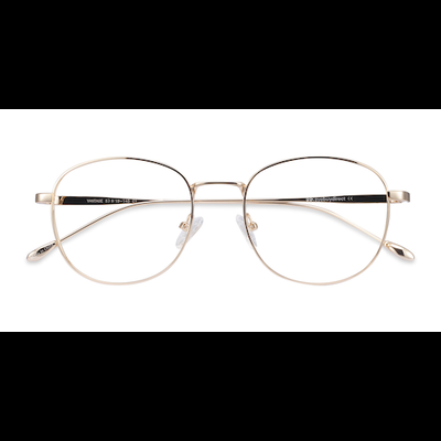 Unisex s square Golden Metal Prescription eyeglasses - Eyebuydirect s Vantage