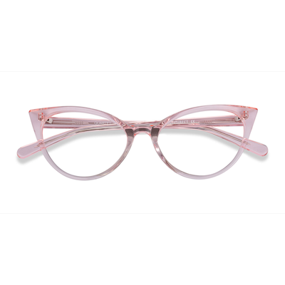 Female s horn Clear Pink Acetate Prescription eyeglasses - Eyebuydirect s Quartet