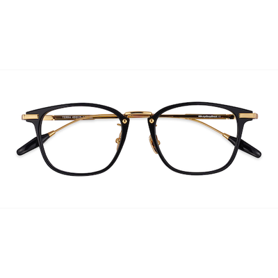 Unisex s square Black Acetate, Metal Prescription eyeglasses - Eyebuydirect s Terra