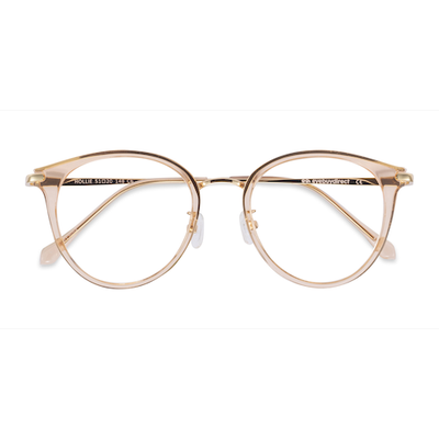 Female s round Clear Melon Plastic, Metal Prescription eyeglasses - Eyebuydirect s Hollie