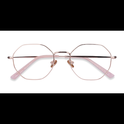 Female s geometric Rose Gold Titanium Prescription eyeglasses - Eyebuydirect s Cecily