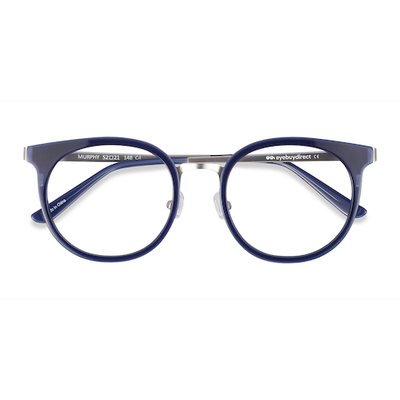 Unisex s round Navy Acetate, Metal Prescription eyeglasses - Eyebuydirect s Murphy