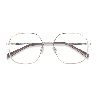 Unisex s square Gold Metal Prescription eyeglasses - Eyebuydirect s Reality