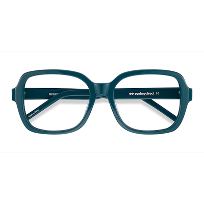 Unisex s rectangle Teal Acetate Prescription eyeglasses - Eyebuydirect s Renee